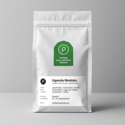 Cáfe de Uganda Muduku, tostado para moka